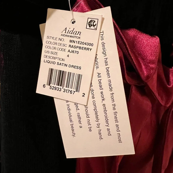 NWT Aidan Mattox Raspberry Midi Dress $175 - Picture 8 of 9